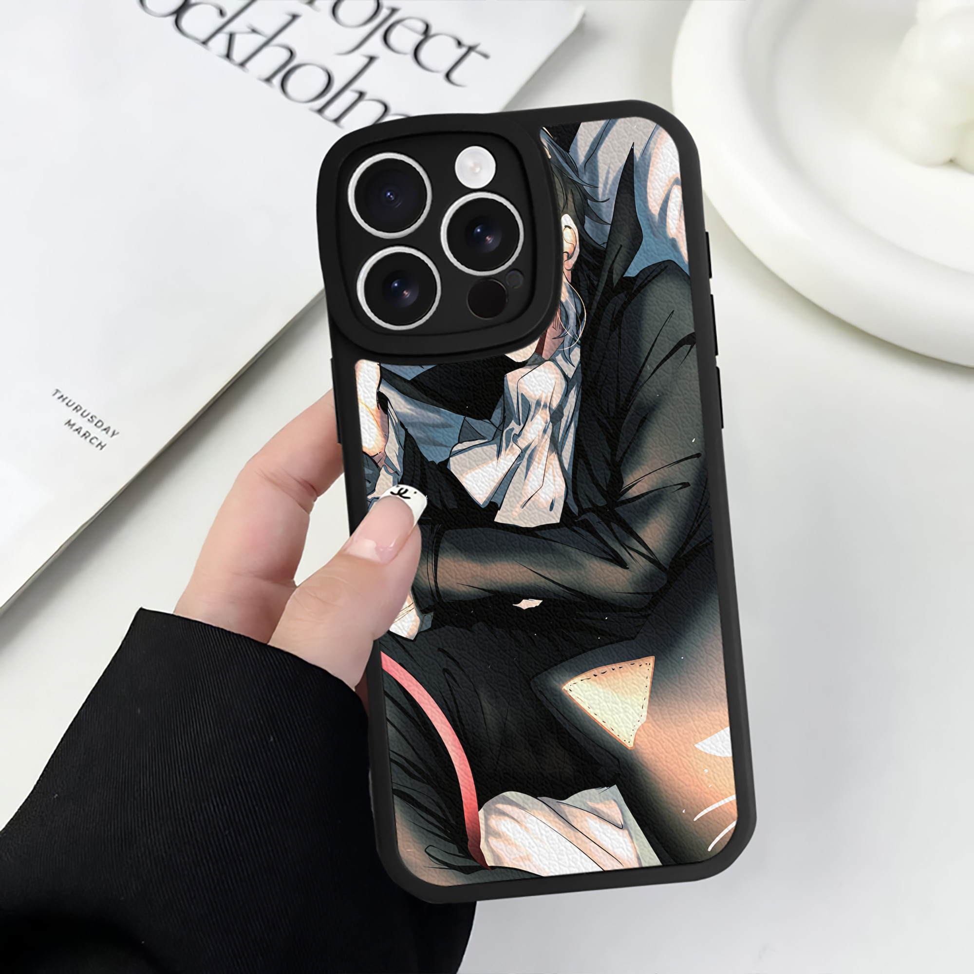 （画像用） 文豪ストレイドッグス Bungo Stray Dogs 【iPhone 16シリーズ対応】シリコンスマホケース（レザー調） 材質：シリコン